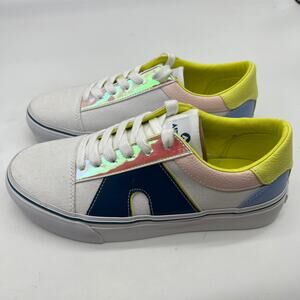 Airwalk Alya 4 J Womens Skateboard Shoes Size 7.5 White Multi Blue Pink